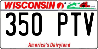 WI license plate 350PTV