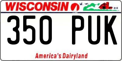 WI license plate 350PUK