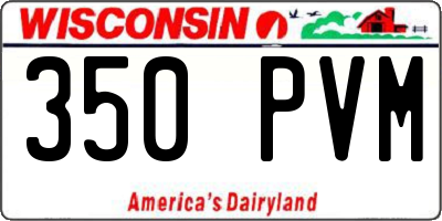 WI license plate 350PVM