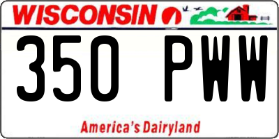 WI license plate 350PWW