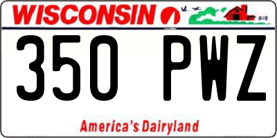 WI license plate 350PWZ