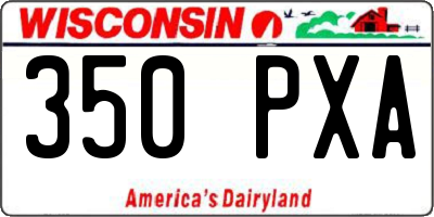 WI license plate 350PXA