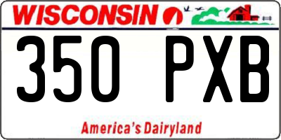 WI license plate 350PXB