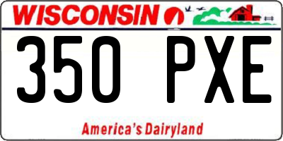 WI license plate 350PXE