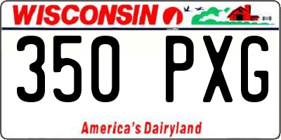 WI license plate 350PXG
