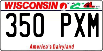 WI license plate 350PXM