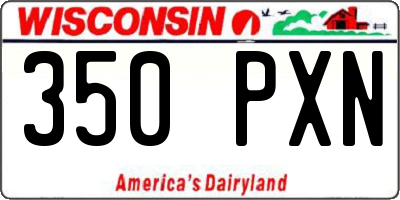 WI license plate 350PXN