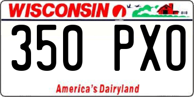 WI license plate 350PXO