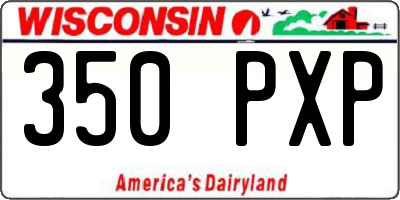 WI license plate 350PXP