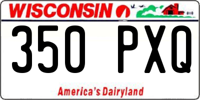WI license plate 350PXQ