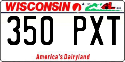WI license plate 350PXT