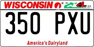 WI license plate 350PXU