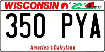 WI license plate 350PYA