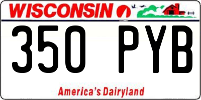 WI license plate 350PYB
