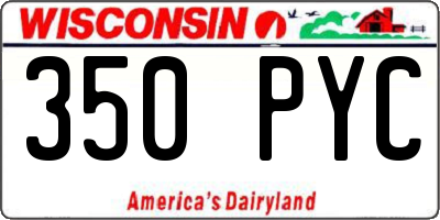 WI license plate 350PYC