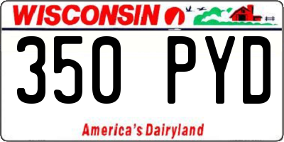 WI license plate 350PYD