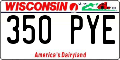 WI license plate 350PYE