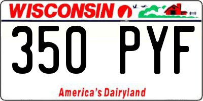 WI license plate 350PYF