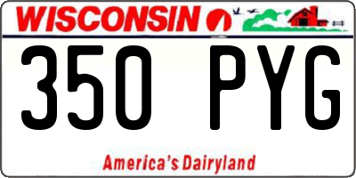WI license plate 350PYG