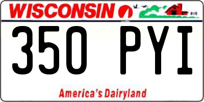 WI license plate 350PYI