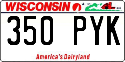 WI license plate 350PYK