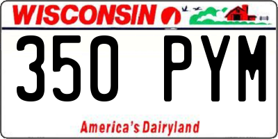 WI license plate 350PYM