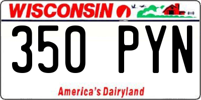 WI license plate 350PYN