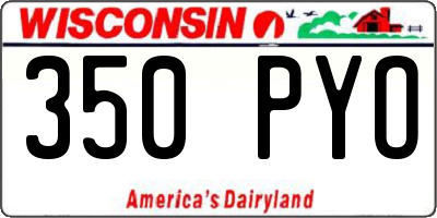 WI license plate 350PYO