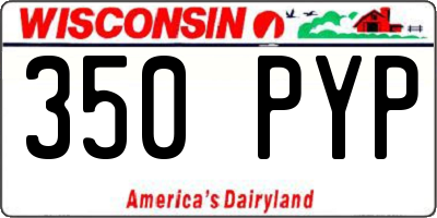 WI license plate 350PYP