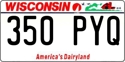 WI license plate 350PYQ