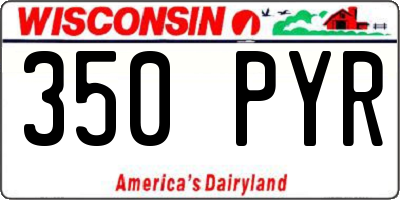 WI license plate 350PYR