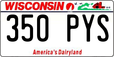 WI license plate 350PYS