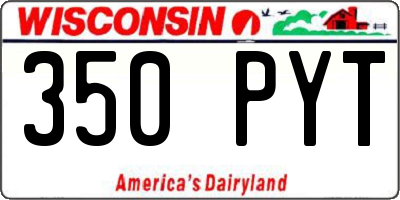 WI license plate 350PYT