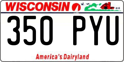WI license plate 350PYU
