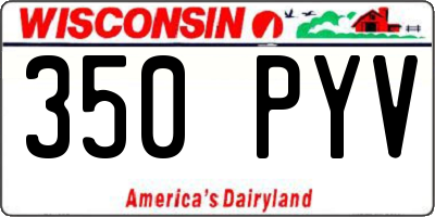 WI license plate 350PYV