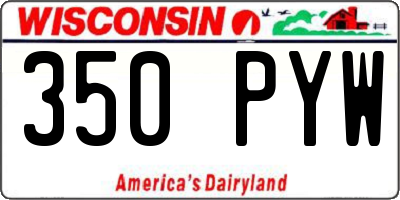 WI license plate 350PYW