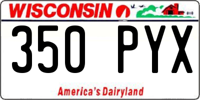 WI license plate 350PYX