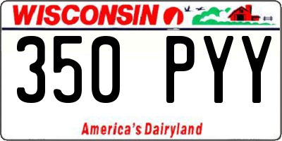 WI license plate 350PYY