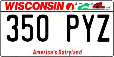 WI license plate 350PYZ
