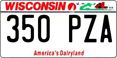 WI license plate 350PZA