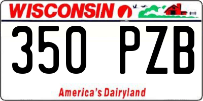 WI license plate 350PZB