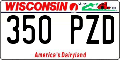 WI license plate 350PZD