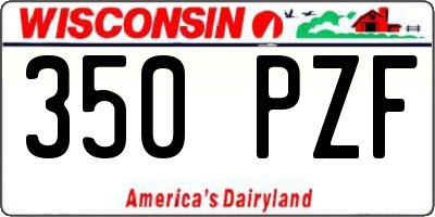 WI license plate 350PZF