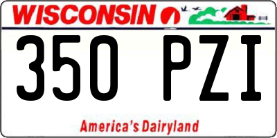 WI license plate 350PZI