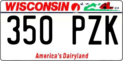 WI license plate 350PZK