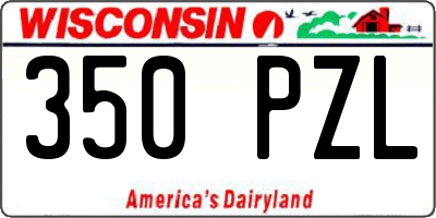 WI license plate 350PZL