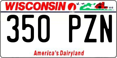 WI license plate 350PZN
