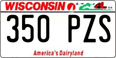 WI license plate 350PZS