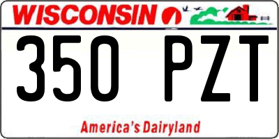 WI license plate 350PZT