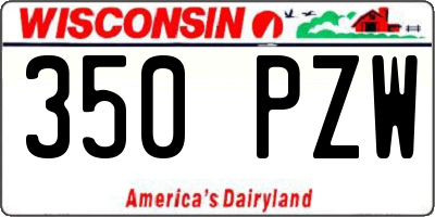 WI license plate 350PZW